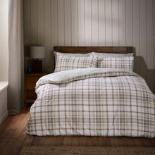 Load image into Gallery viewer, Cosy Sherpa Check Duvet Set - Natural