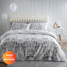 Load image into Gallery viewer, Winter Woodland Fleece Duvet Set - Grey