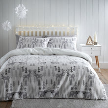 Load image into Gallery viewer, Winter Woodland Fleece Duvet Set - Grey