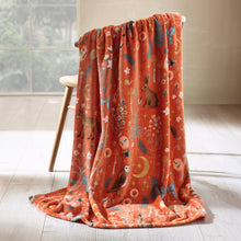 Load image into Gallery viewer, Enchanted Twilight Animals Blanket - Burnt Orange