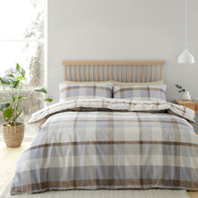 Load image into Gallery viewer, Brushed Cotton Check Duvet Set