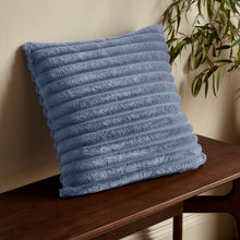 Load image into Gallery viewer, Cosy Ribbed Filled Cushion - Lansfield Blue