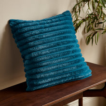 Load image into Gallery viewer, Cosy Ribbed Filled Cushion - Teal