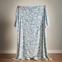 Load image into Gallery viewer, Brooke Floral Throw - Duck Egg Blue