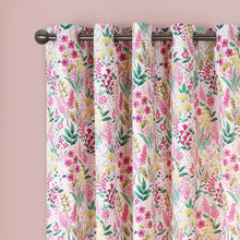 Load image into Gallery viewer, Tilly Floral Pink Eyelet Curtains