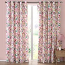 Load image into Gallery viewer, Tilly Floral Pink Eyelet Curtains