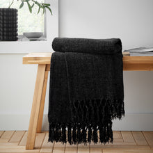 Load image into Gallery viewer, Wilson Plain Chenille Throw - Black