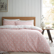 Load image into Gallery viewer, Spot Brushed Cotton Pink Duvet Set