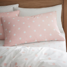 Load image into Gallery viewer, Spot Brushed Cotton Pink Duvet Set