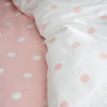 Load image into Gallery viewer, Spot Brushed Cotton Pink Duvet Set