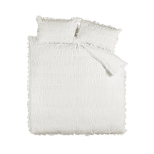 Load image into Gallery viewer, Seersucker Frill Duvet Set - White
