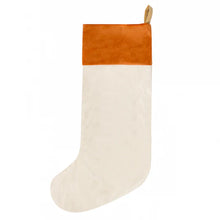 Load image into Gallery viewer, Gretel Printed Velvet Xmas Stocking Cloud dust/Ginger