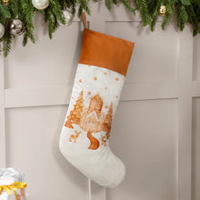 Load image into Gallery viewer, Gretel Printed Velvet Xmas Stocking Cloud dust/Ginger