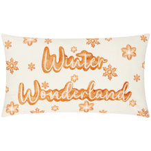 Load image into Gallery viewer, Gretel Winter Wonderland Embroidered Bolster Cushion Cloud Dust/Ginger