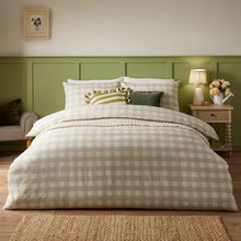 Load image into Gallery viewer, Hartsford Gingham Check Duvet Cover Set Neutral
