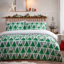 Load image into Gallery viewer, Hide + Seek Santa Christmas Duvet Cover Set Green - Super King