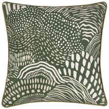 Load image into Gallery viewer, Nola Abstract Piped Cushion Cover - Olive