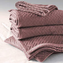 Load image into Gallery viewer, French Velvet Pink Bed Throw