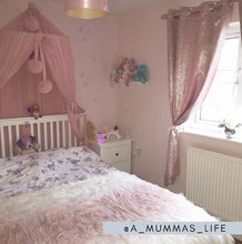 Load image into Gallery viewer, Halo Pink Eyelet Curtains
