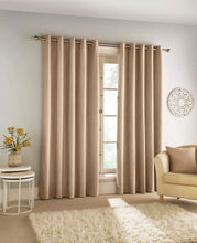 Load image into Gallery viewer, Savoy Sand Eyelet Blackout Curtains