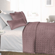 Load image into Gallery viewer, French Velvet Pink Bed Throw