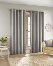 Load image into Gallery viewer, Savoy Grey Eyelet Blackout Curtains