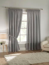 Load image into Gallery viewer, Pom Pom Grey Lined Voile Pencil Pleat Pair