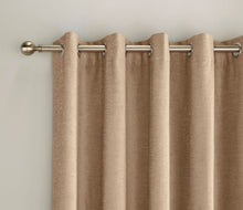 Load image into Gallery viewer, Savoy Sand Eyelet Blackout Curtains