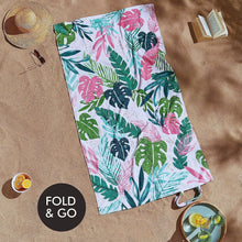 Load image into Gallery viewer, Tropical Palm Beach Towel in a Bag
