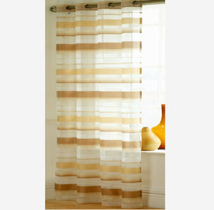 Como Natural Striped Eyelet Voile Panel
