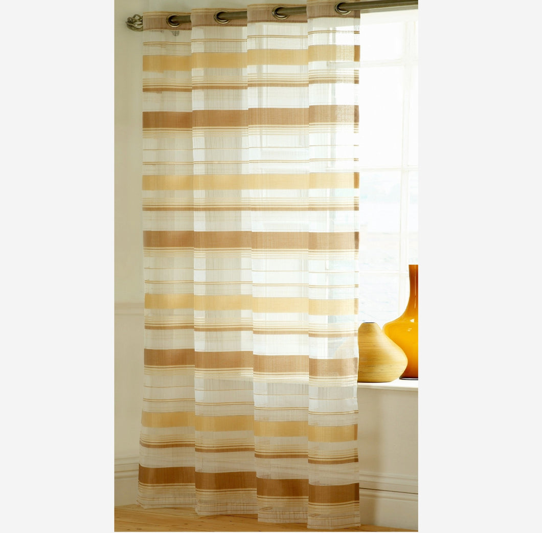 Como Natural Striped Eyelet Voile Panel