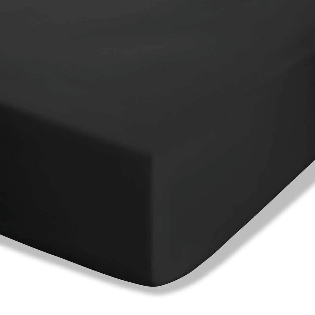 Easy Iron Percale Fitted Sheet - Black