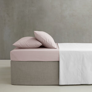Easy Iron Percale Fitted Sheet - Blush Pink