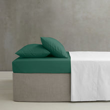 Load image into Gallery viewer, Easy Iron Percale Fitted Sheet - Dark Green
