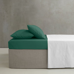 Easy Iron Percale Fitted Sheet - Dark Green