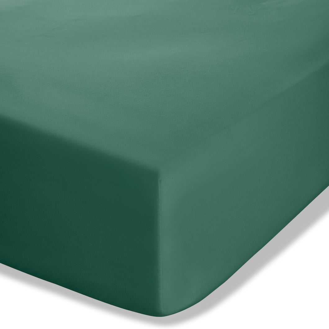Easy Iron Percale Fitted Sheet - Dark Green