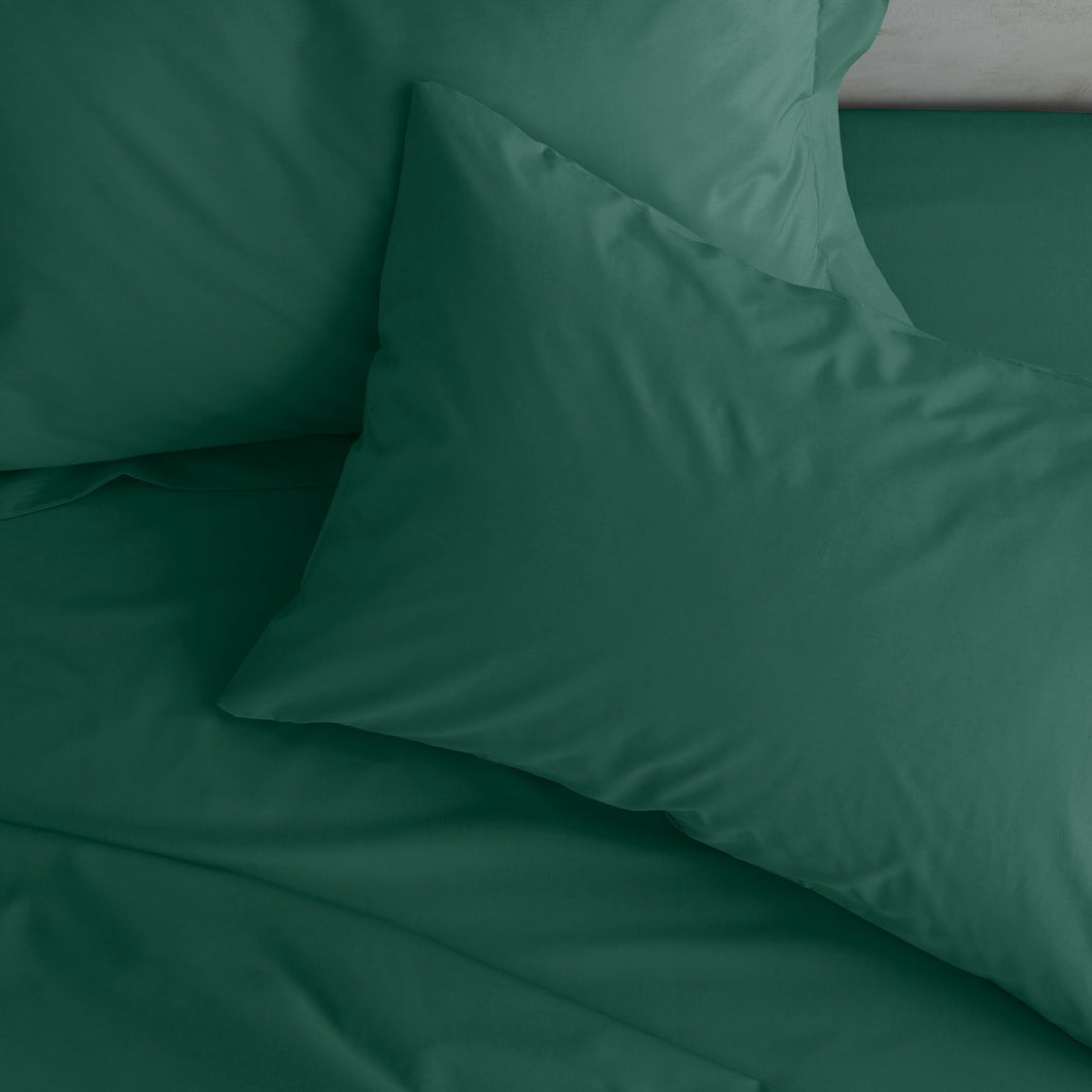 Easy Iron Percale Pillowcase Pair - Dark Green