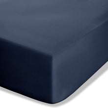 Load image into Gallery viewer, Easy Iron Percale Fitted Sheet - Navy Blue
