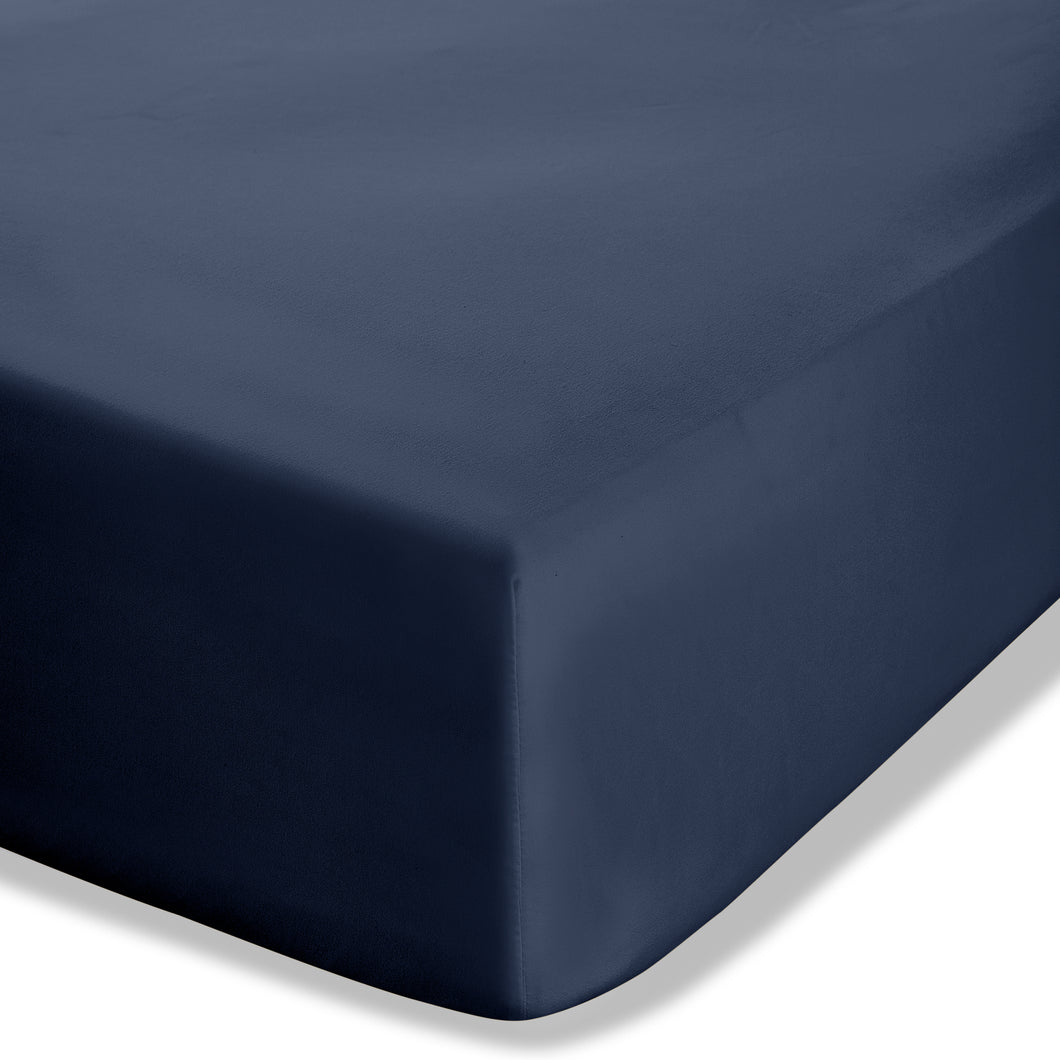 Easy Iron Percale Fitted Sheet - Navy Blue