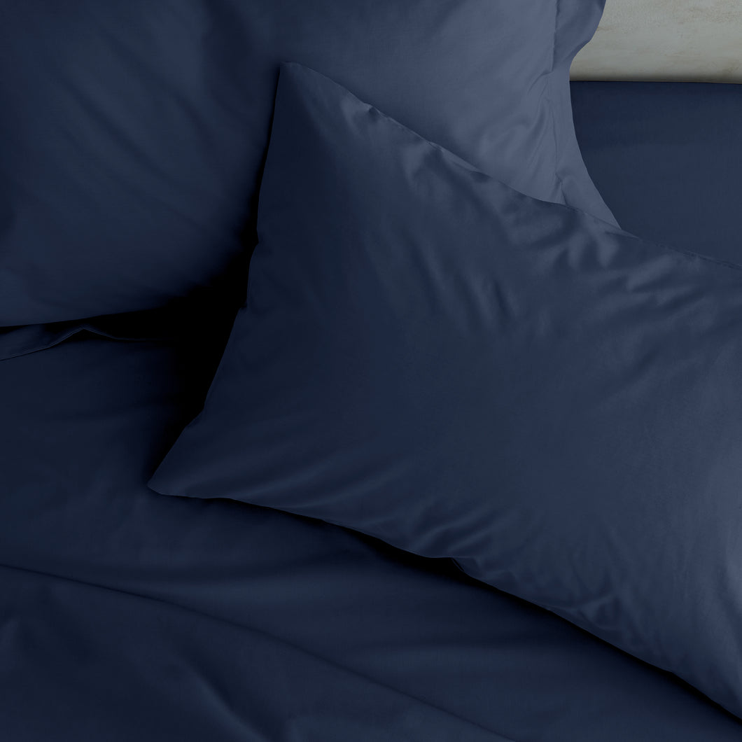 Easy Iron Percale Pillowcase Pair - Navy Blue