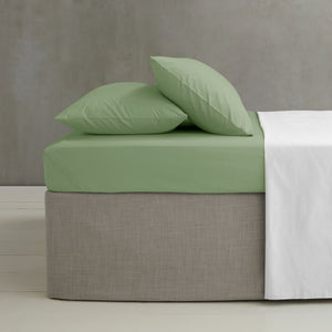 Easy Iron Percale Fitted Sheet - Sage Green
