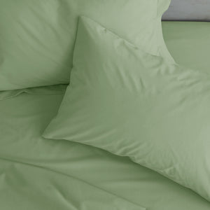 Easy Iron Percale Pillowcase Pair - Sage Green