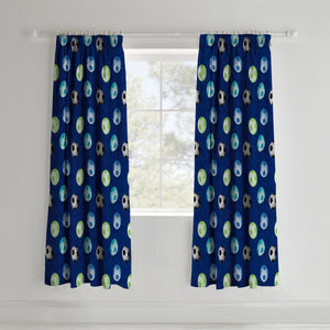 Football Pencil Pleat Curtains