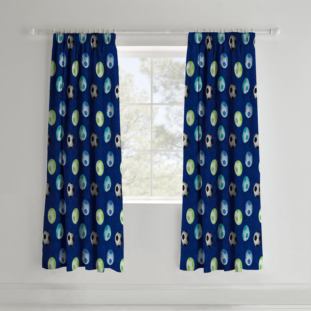 Football Pencil Pleat Curtains