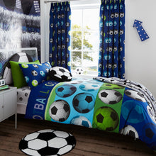 Load image into Gallery viewer, Football Pencil Pleat Curtains
