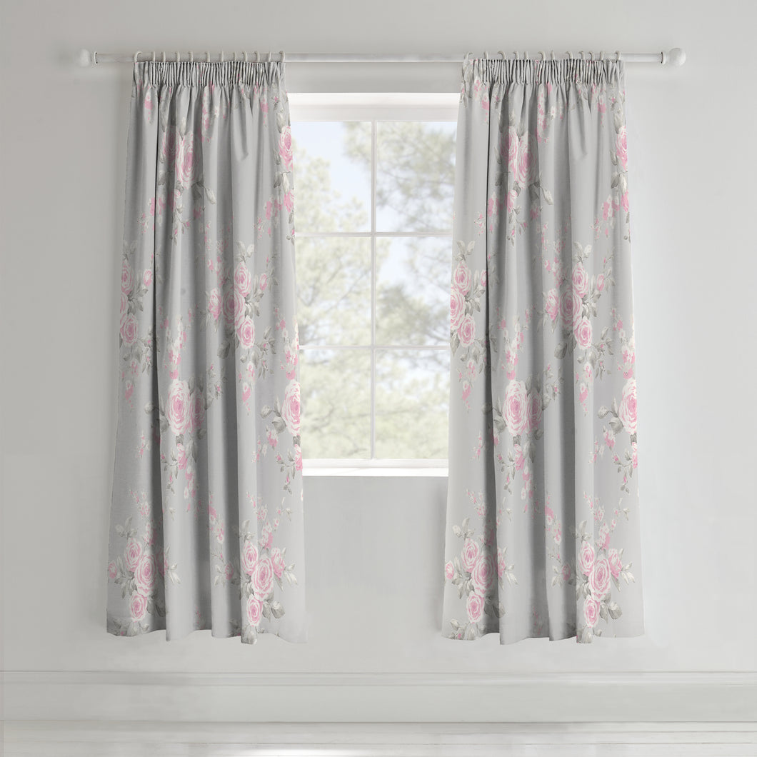 Canterbury Pencil Pleat Curtains - Grey