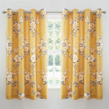 Load image into Gallery viewer, Canterbury Eyelet Top Curtains - Ochre
