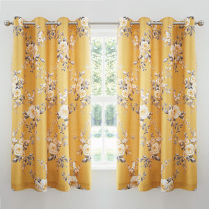Canterbury Eyelet Top Curtains - Ochre