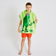 Load image into Gallery viewer, Kids Dinosaur Hooded Poncho
