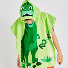 Load image into Gallery viewer, Kids Dinosaur Hooded Poncho
